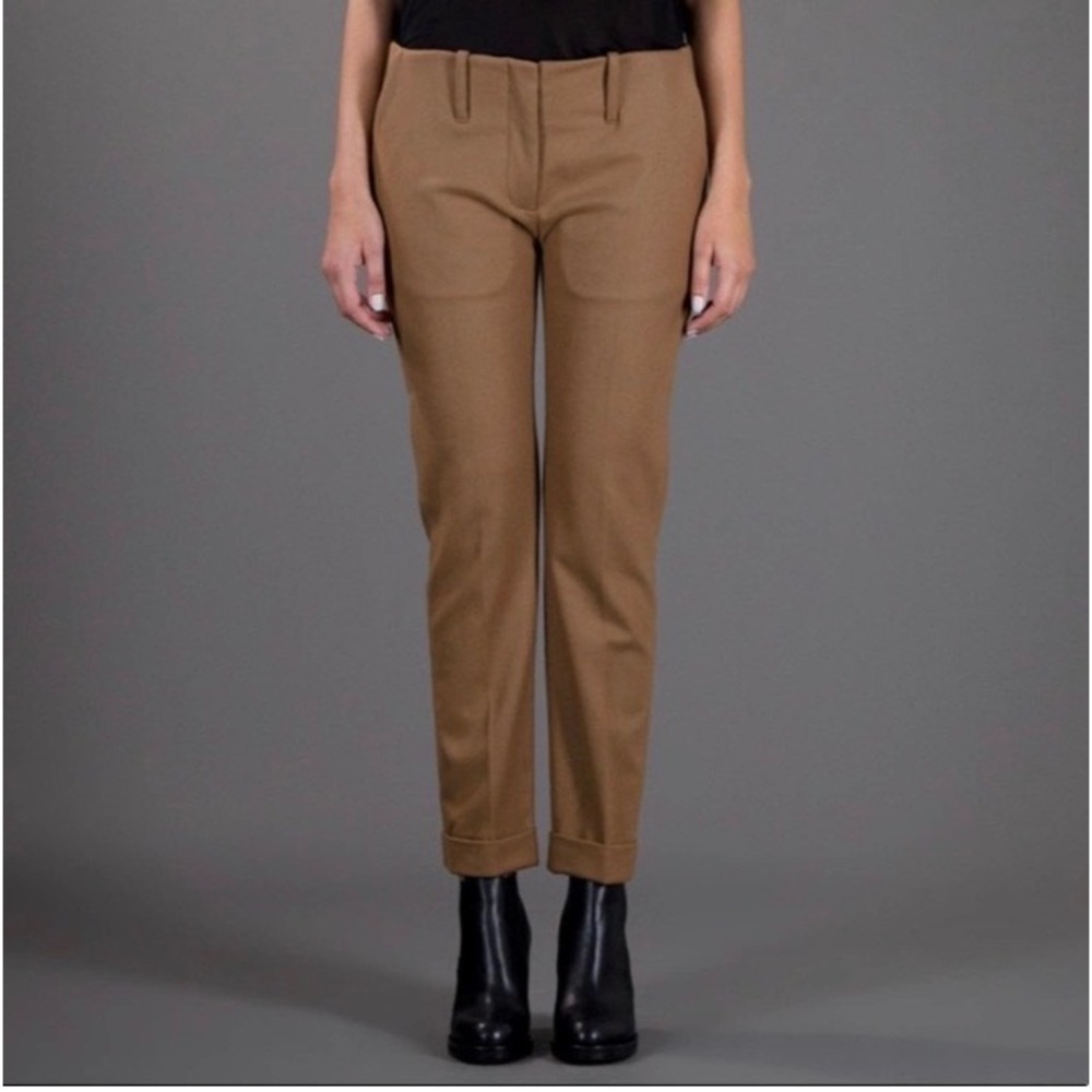 Acne Brooke turn up slim trousers women size 38 6 wool cashmere  caramel colored